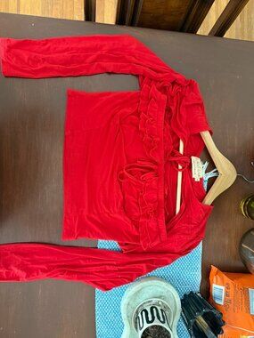 What Lo Wants Isabelle Tie-Front Shrug + Madison Tube Top in Cherry